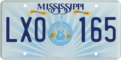 MS license plate LXO165