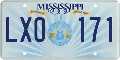 MS license plate LXO171