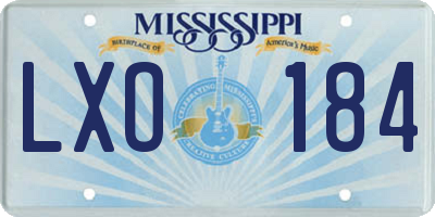 MS license plate LXO184