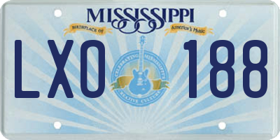 MS license plate LXO188