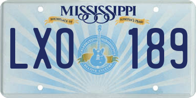 MS license plate LXO189