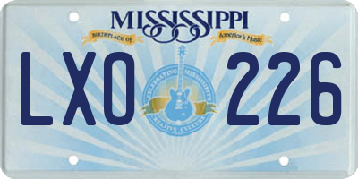 MS license plate LXO226