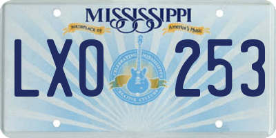 MS license plate LXO253
