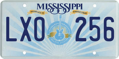 MS license plate LXO256