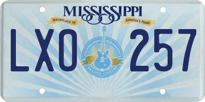 MS license plate LXO257