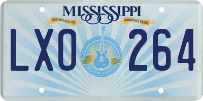 MS license plate LXO264
