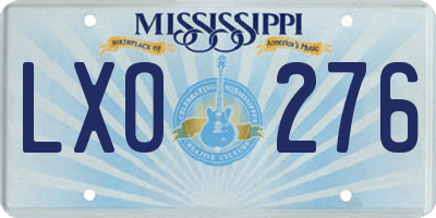 MS license plate LXO276