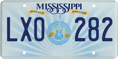 MS license plate LXO282