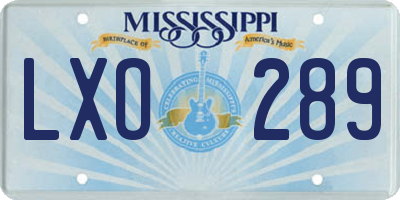 MS license plate LXO289