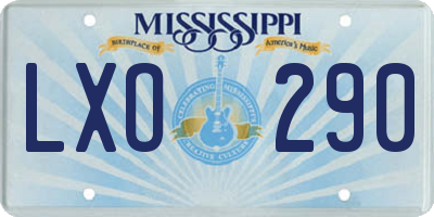 MS license plate LXO290