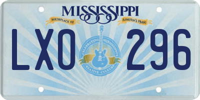 MS license plate LXO296