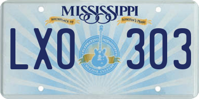 MS license plate LXO303
