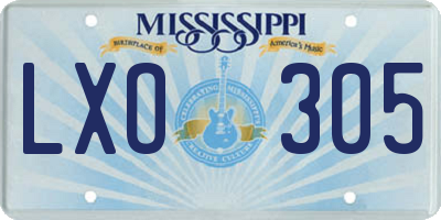 MS license plate LXO305