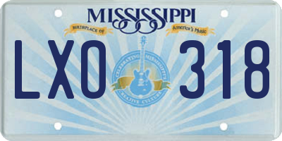 MS license plate LXO318