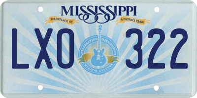 MS license plate LXO322