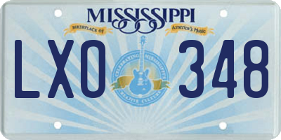 MS license plate LXO348