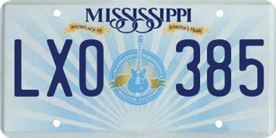 MS license plate LXO385