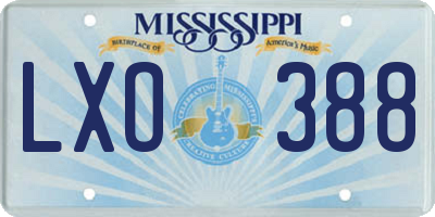 MS license plate LXO388