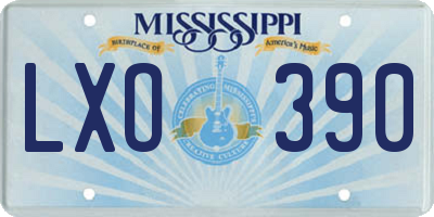 MS license plate LXO390