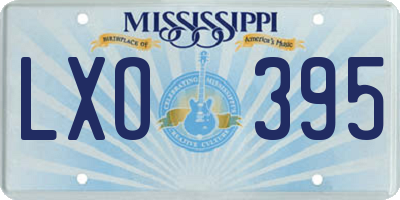 MS license plate LXO395