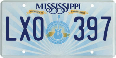 MS license plate LXO397