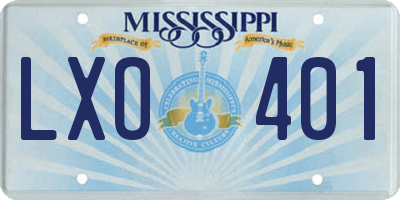 MS license plate LXO401