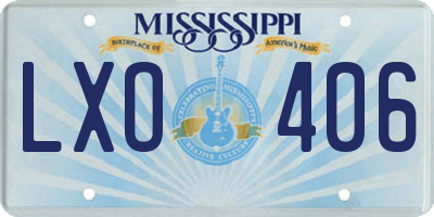 MS license plate LXO406
