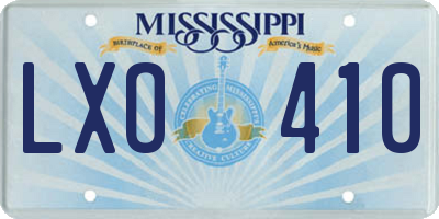 MS license plate LXO410