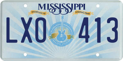 MS license plate LXO413