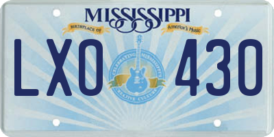MS license plate LXO430