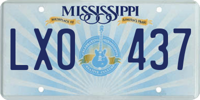 MS license plate LXO437