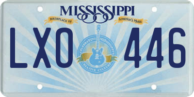 MS license plate LXO446