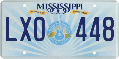MS license plate LXO448
