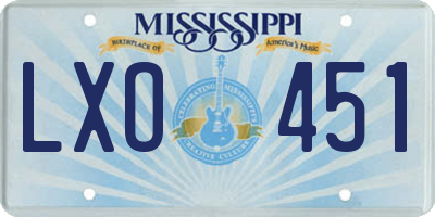 MS license plate LXO451