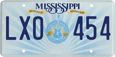 MS license plate LXO454
