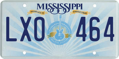 MS license plate LXO464