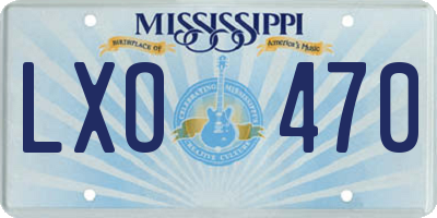 MS license plate LXO470