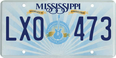 MS license plate LXO473