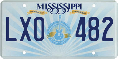 MS license plate LXO482