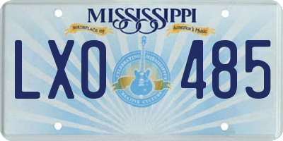 MS license plate LXO485