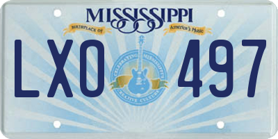 MS license plate LXO497