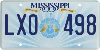 MS license plate LXO498