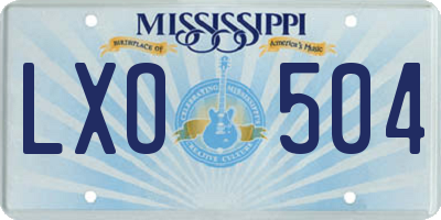 MS license plate LXO504