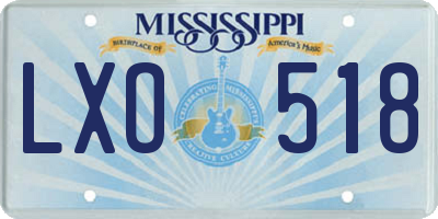 MS license plate LXO518