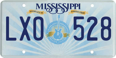 MS license plate LXO528