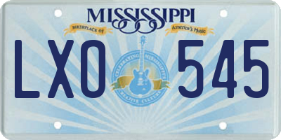 MS license plate LXO545