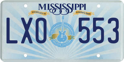 MS license plate LXO553