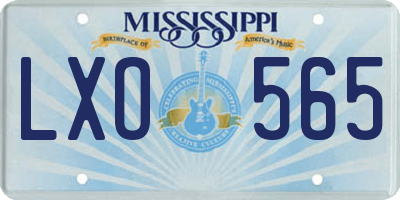 MS license plate LXO565