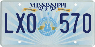 MS license plate LXO570