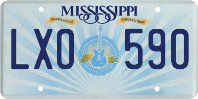 MS license plate LXO590